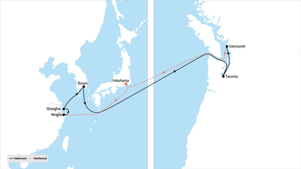 TP5 - Asia to North America service map