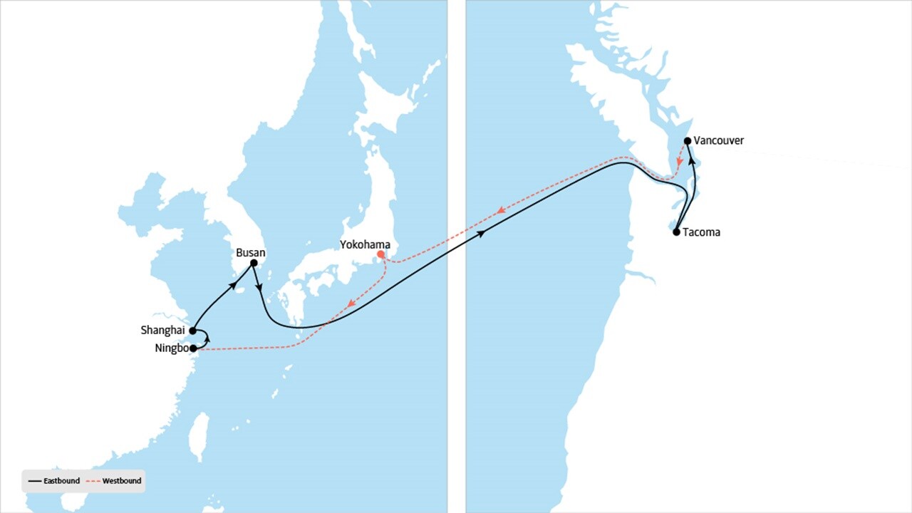 TP5 - Asia to North America service map 