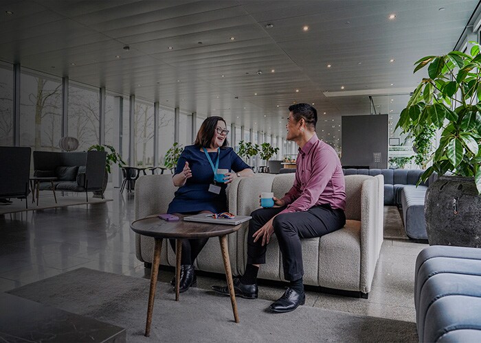 People at office lounge