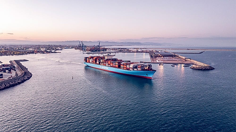 Maersk ship in ocean