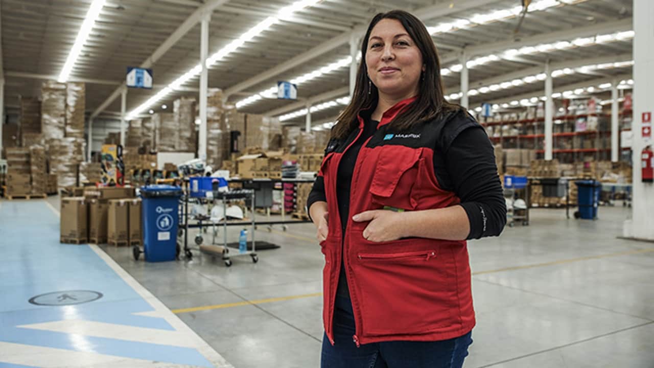 Women employee working in warehouse