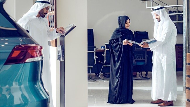Customers in the UAE looking into car purchases.