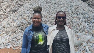 Two females in a plastic recycling firm