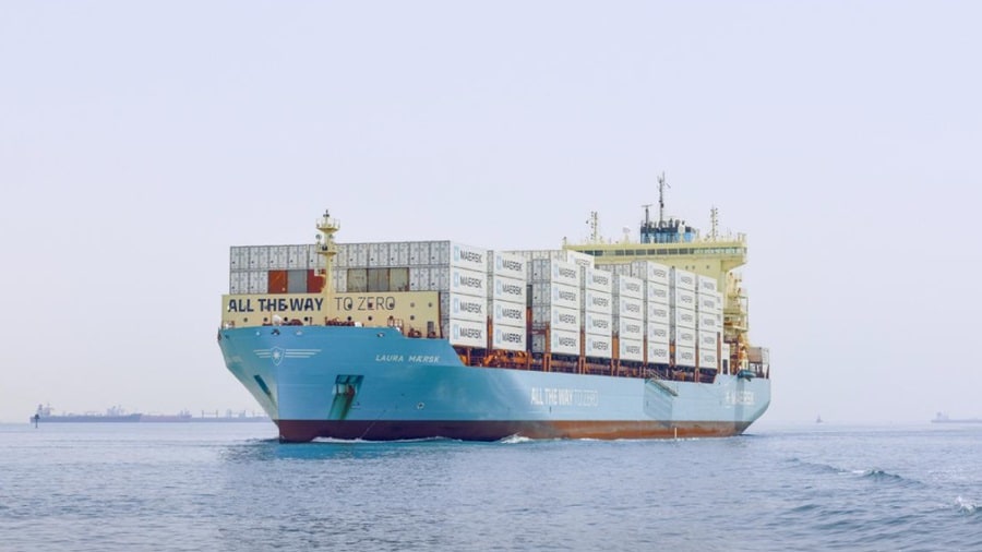 Maersk vessel in an ocean