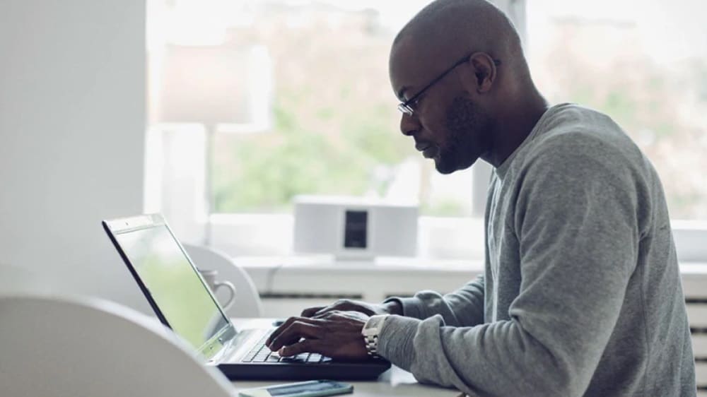 guy working on laptop