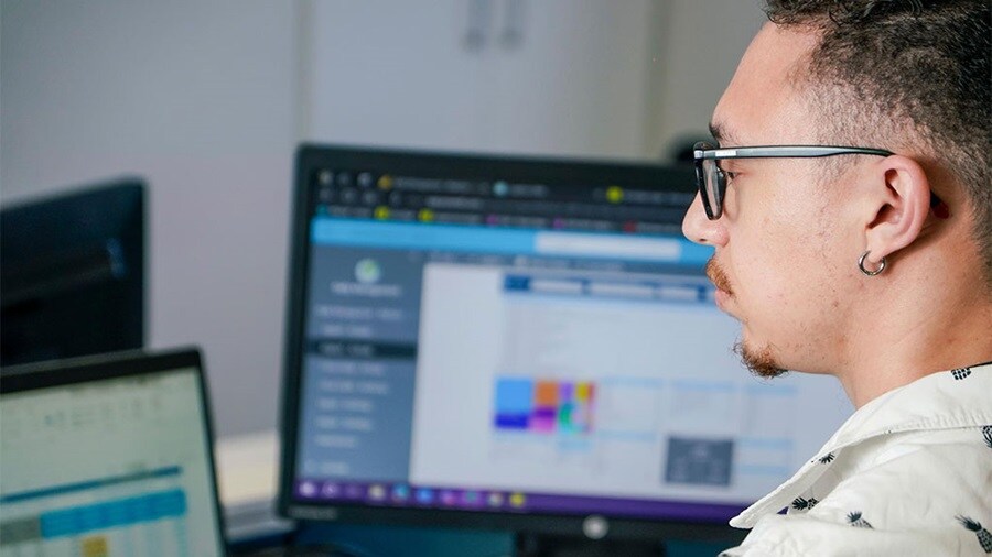 Man working at computer in office