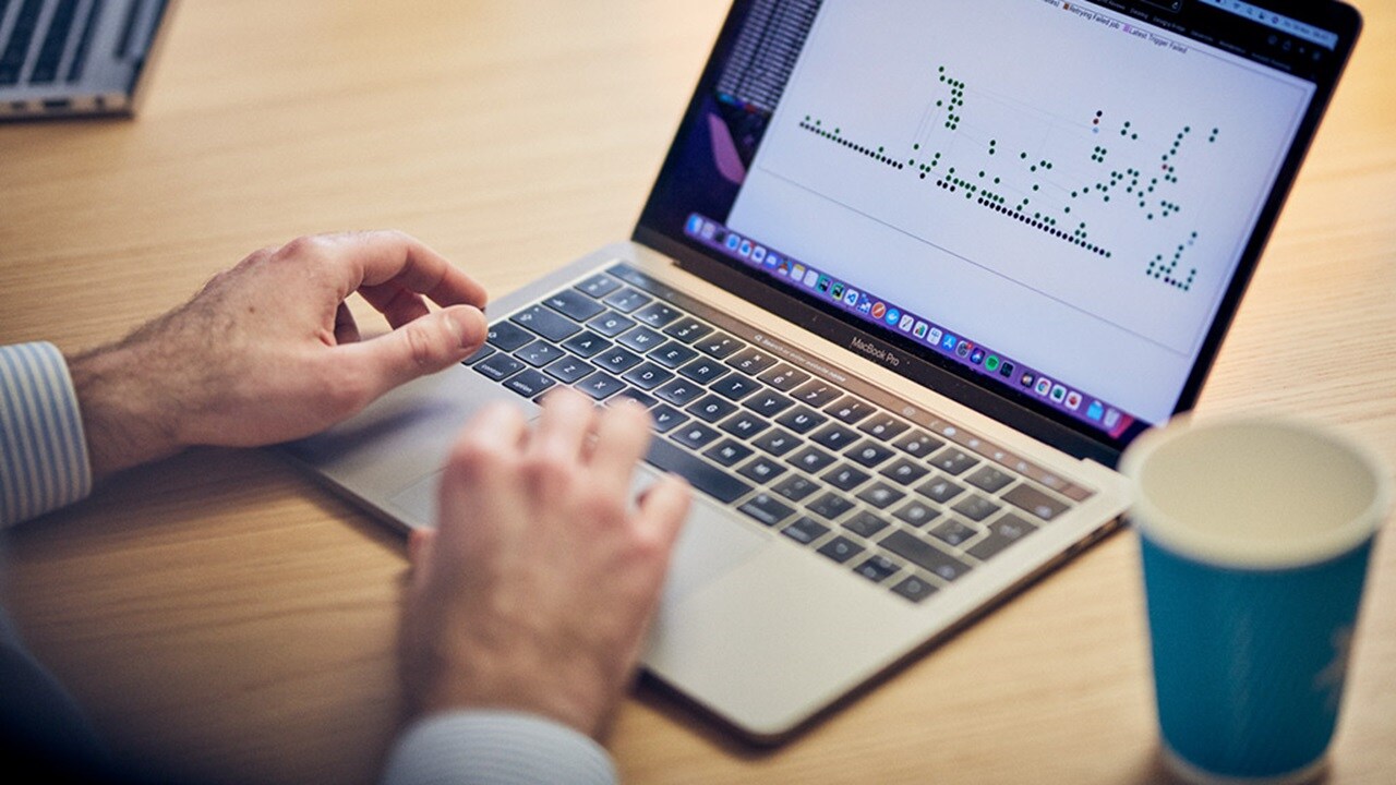 Closeup of a laptop screen with a chart