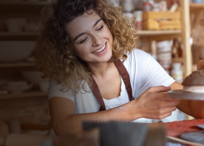 woman smiling